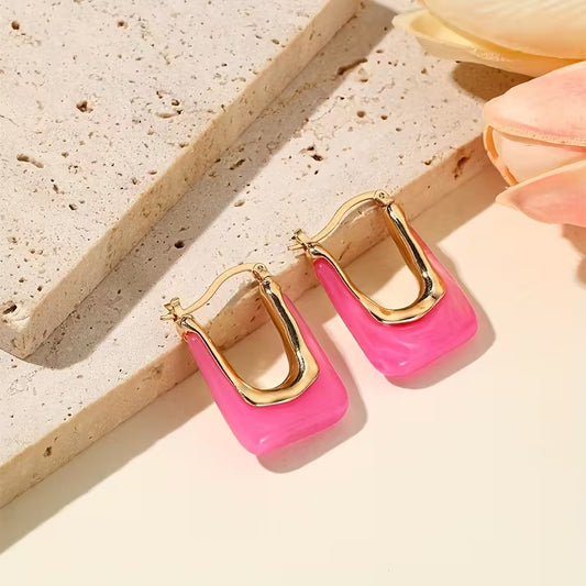 Haze Resin Hoop Earrings