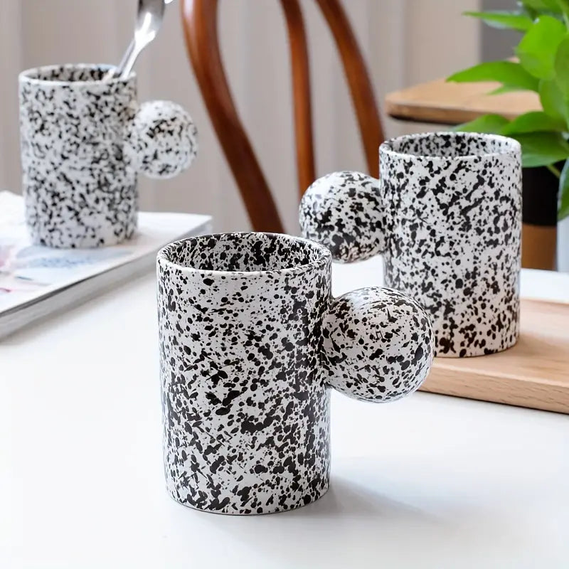 Haze Bubble Handle Mug (set of 2) 250ml - Black