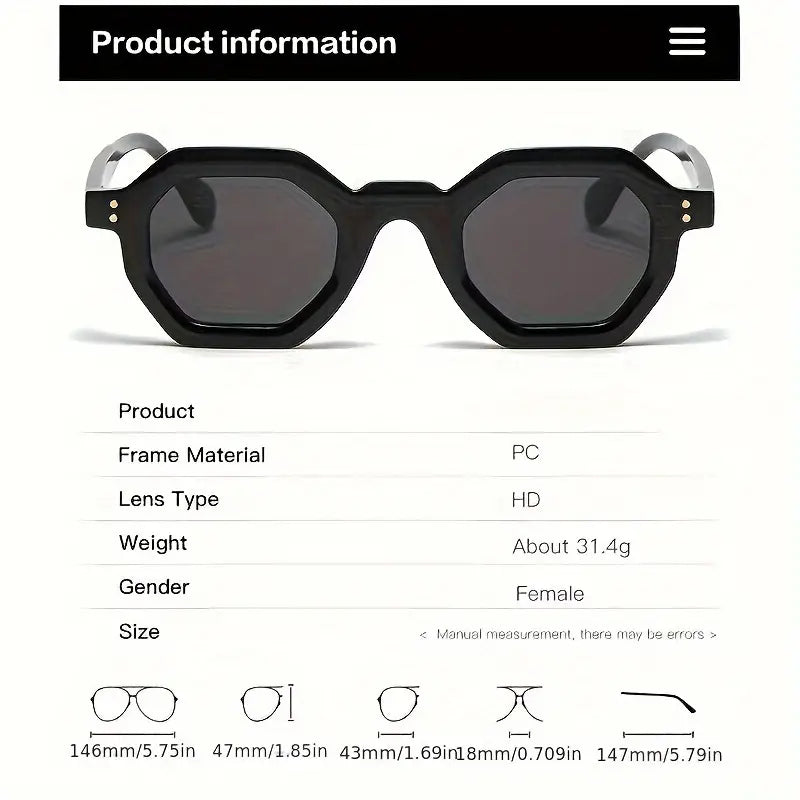 Haze Vintage Hex Sunglasses -  Black/Black