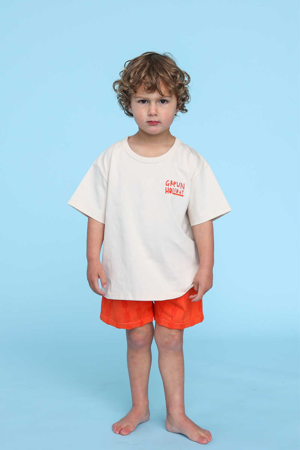 Grown - Terry Shorts Blocks Rosso