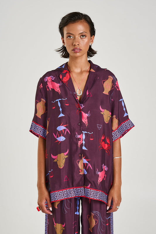 Summi Summi BUTTON UP SS SHIRT - ZODIAC