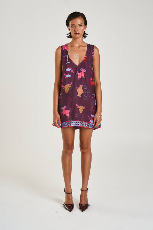 Summi Summi V-NECK SHIFT DRESS - ZODIAC